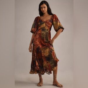 🎈FLASH SALE $125 🎈  Anthropologie Satin Chiffon Max Dress